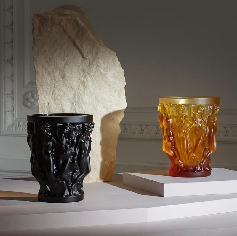 Sirénes Vase Amber Crystal Lalique & Terry Rodgers